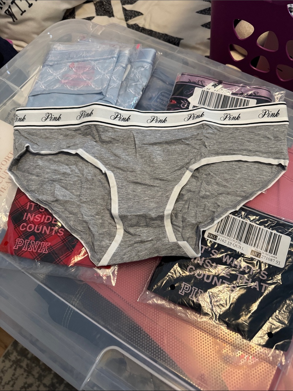NWT: PINK Victoria's Secret Hipster Briefs (Gray only)